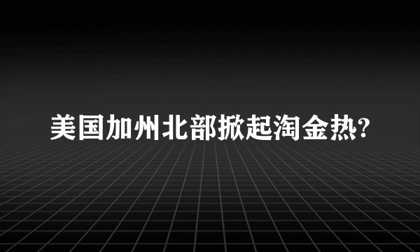 美国加州北部掀起淘金热?