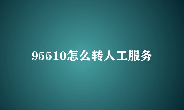 95510怎么转人工服务