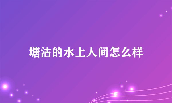 塘沽的水上人间怎么样