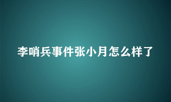 李哨兵事件张小月怎么样了