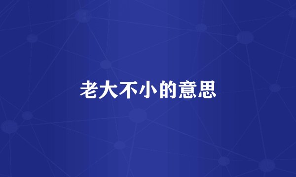 老大不小的意思