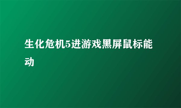 生化危机5进游戏黑屏鼠标能动