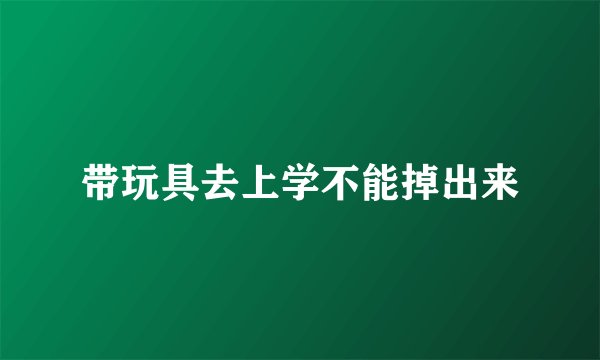 带玩具去上学不能掉出来