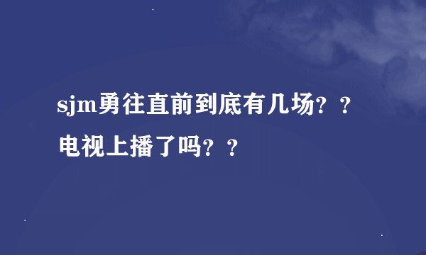 sjm勇往直前到底有几场？？电视上播了吗？？