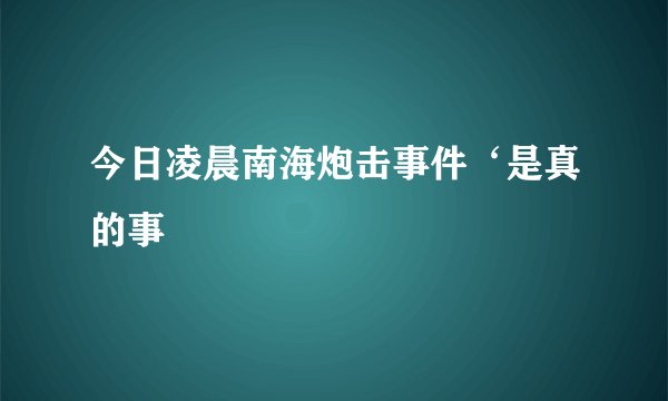 今日凌晨南海炮击事件‘是真的事