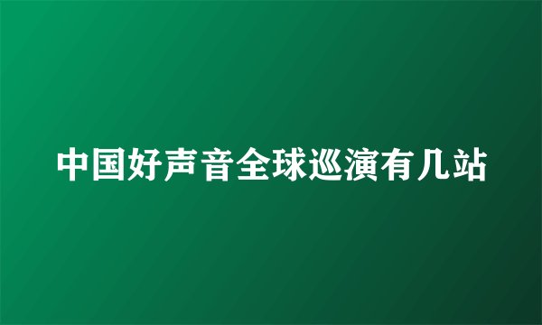 中国好声音全球巡演有几站