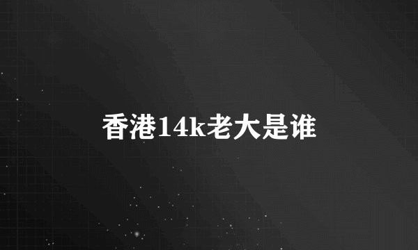 香港14k老大是谁