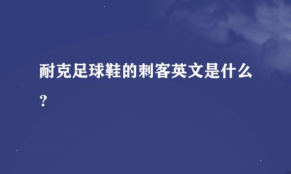 耐克足球鞋的刺客英文是什么？