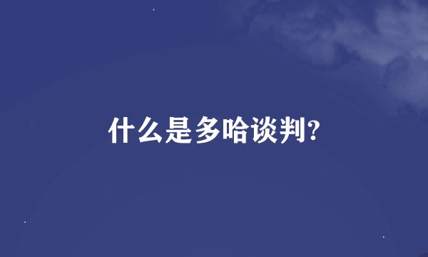 什么是多哈谈判?