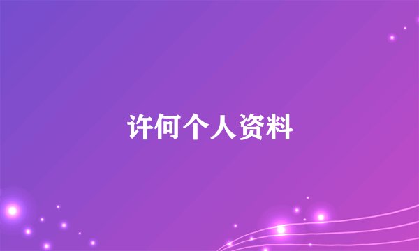 许何个人资料