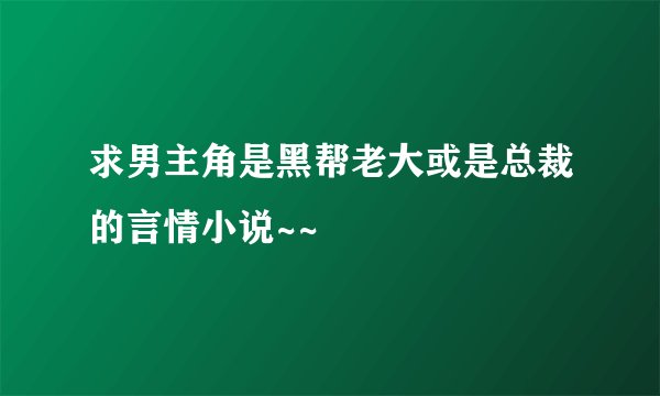 求男主角是黑帮老大或是总裁的言情小说~~