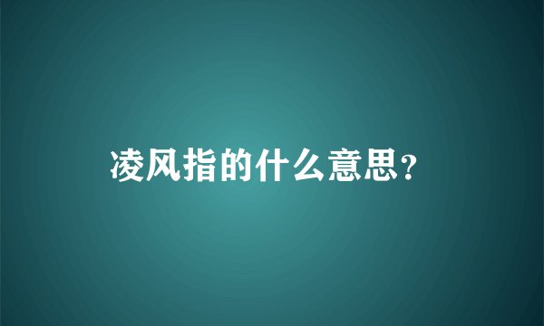 凌风指的什么意思？
