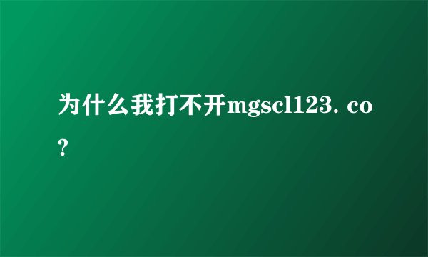 为什么我打不开mgscl123. co?