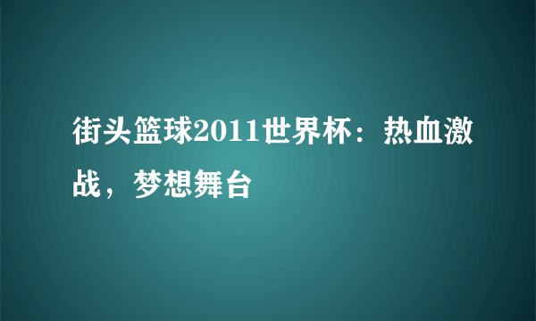 街头篮球2011世界杯：热血激战，梦想舞台