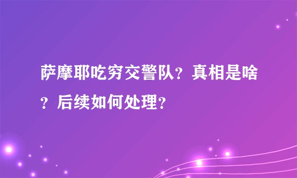 萨摩耶吃穷交警队？真相是啥？后续如何处理？