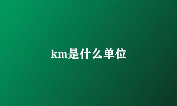 km是什么单位