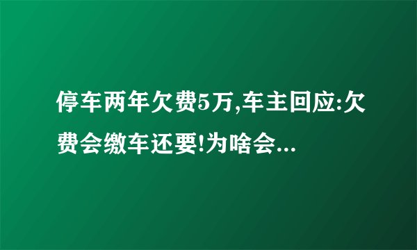 停车两年欠费5万,车主回应:欠费会缴车还要!为啥会欠了这么费用?