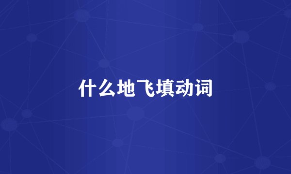 什么地飞填动词