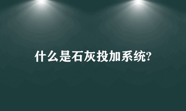 什么是石灰投加系统?