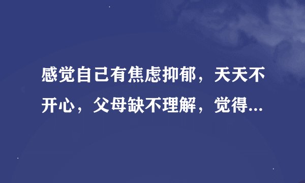 感觉自己有焦虑抑郁，天天不开心，父母缺不理解，觉得是小事，我很苦恼