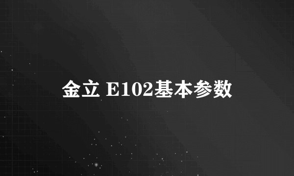 金立 E102基本参数