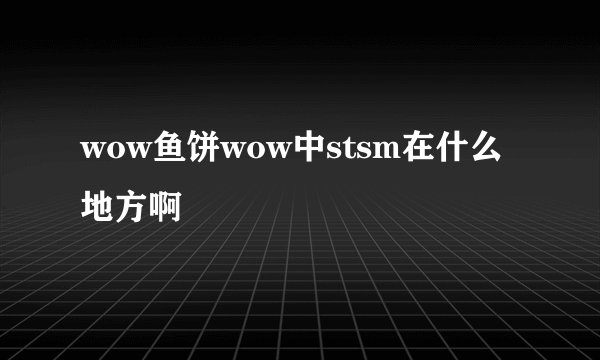 wow鱼饼wow中stsm在什么地方啊