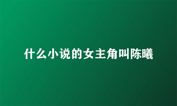 什么小说的女主角叫陈曦