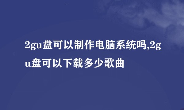 2gu盘可以制作电脑系统吗,2gu盘可以下载多少歌曲