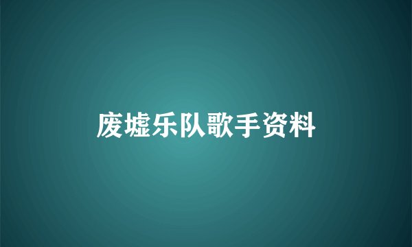 废墟乐队歌手资料