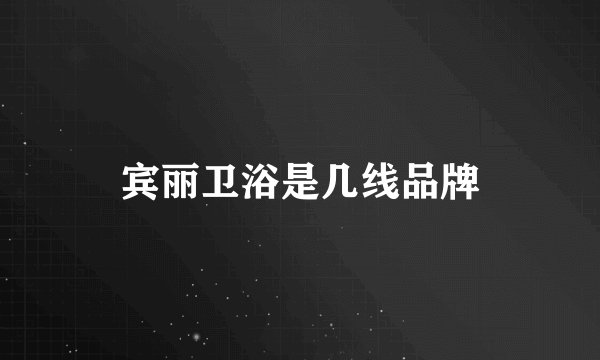 宾丽卫浴是几线品牌