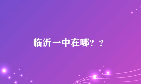 临沂一中在哪？？