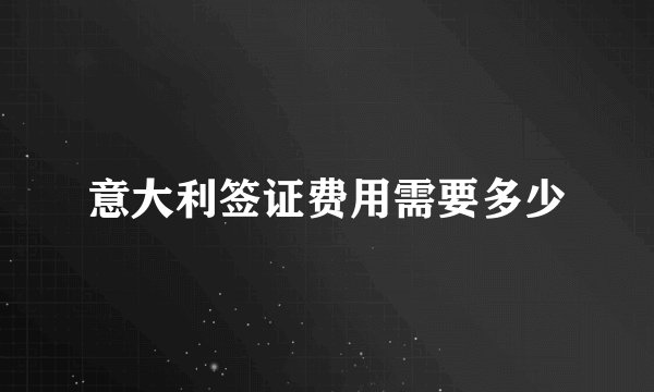 意大利签证费用需要多少