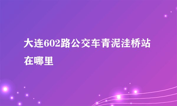 大连602路公交车青泥洼桥站在哪里