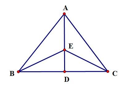 如图,在三角形ABC中,AB=AC,点D是BC的中点,点E在AD上,求证:(1)三角形ABD全等于三角形ACD,(2)BE=CE