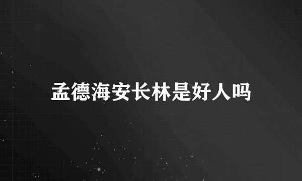 孟德海安长林是好人吗