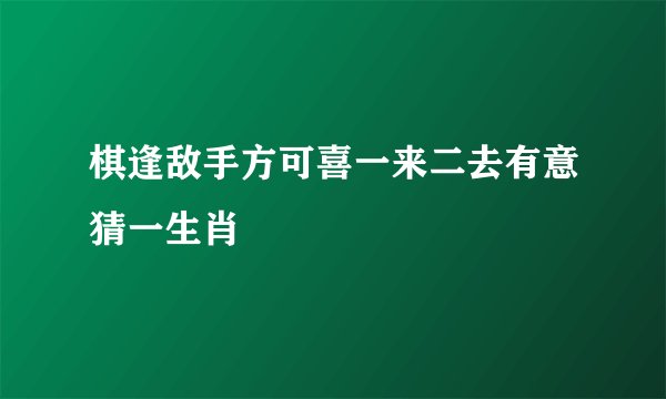 棋逢敌手方可喜一来二去有意猜一生肖