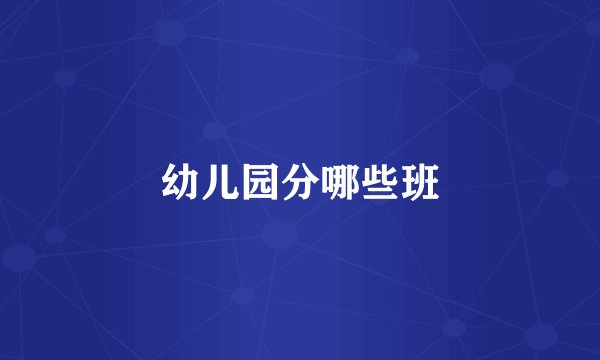 幼儿园分哪些班