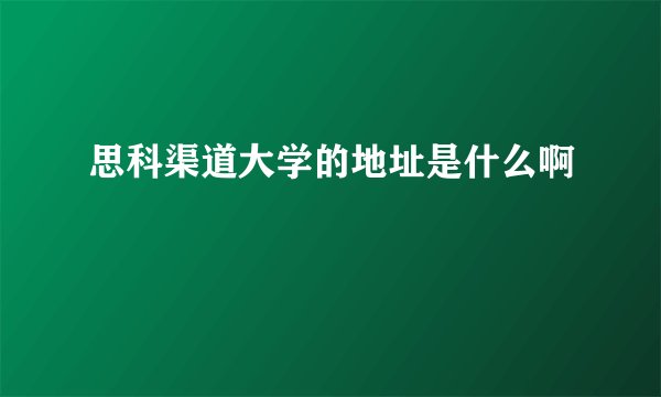 思科渠道大学的地址是什么啊