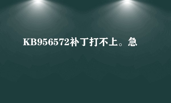 KB956572补丁打不上。急