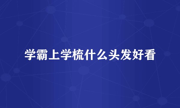 学霸上学梳什么头发好看