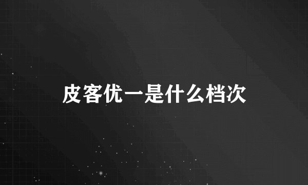 皮客优一是什么档次
