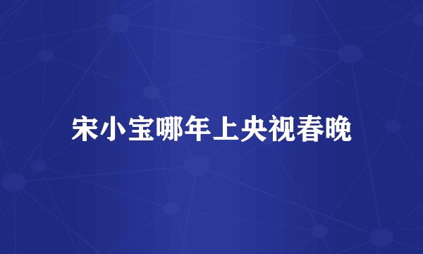 宋小宝哪年上央视春晚