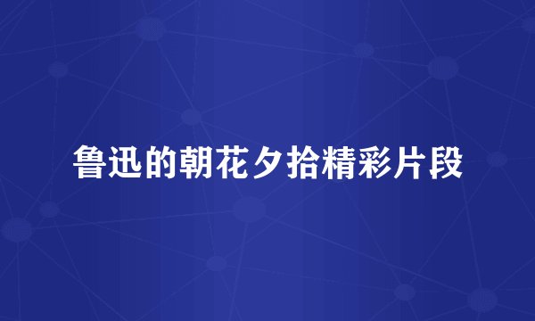 鲁迅的朝花夕拾精彩片段