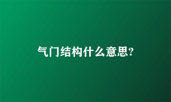 气门结构什么意思?