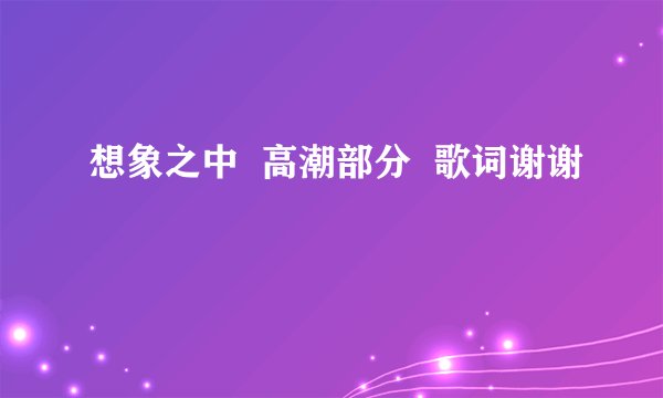 想象之中  高潮部分  歌词谢谢
