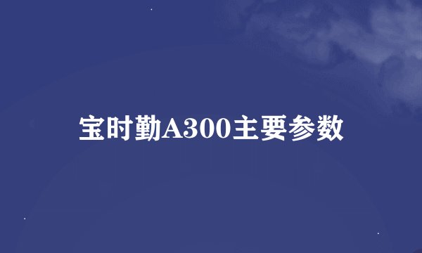 宝时勤A300主要参数