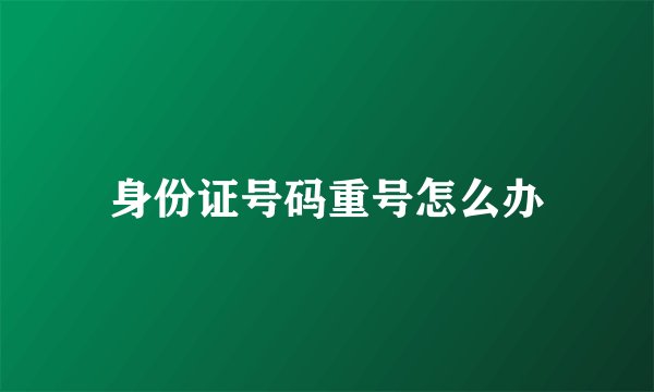 身份证号码重号怎么办