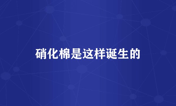 硝化棉是这样诞生的