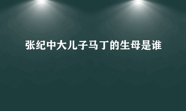 张纪中大儿子马丁的生母是谁