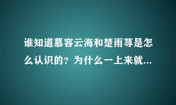 谁知道慕容云海和楚雨荨是怎么认识的？为什么一上来就是“死对头”？
